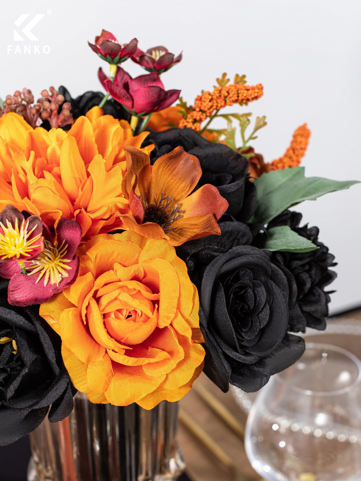 Fall Artificial Flowers DIY Bouquet Combo Faux Rose for Home Decor