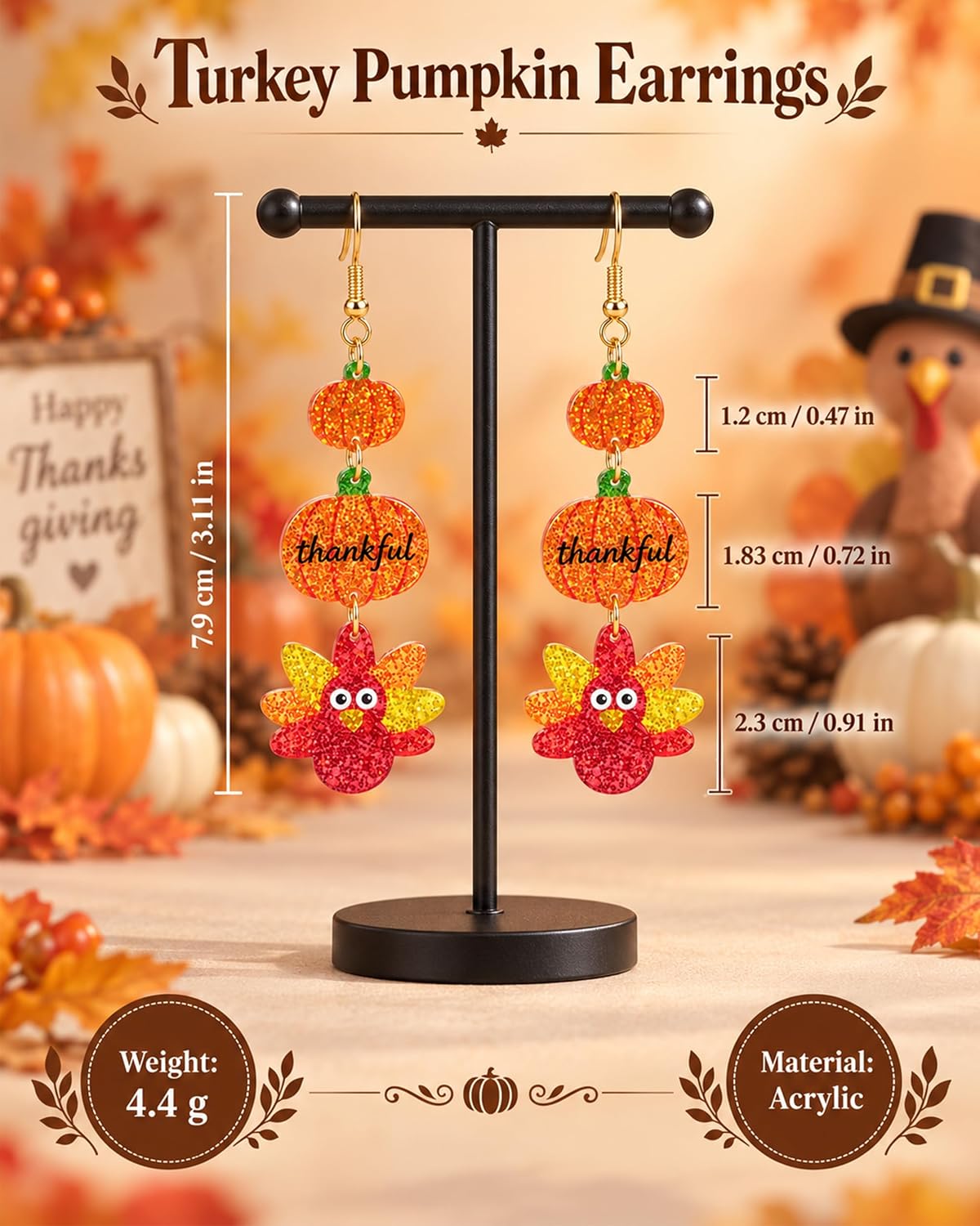 Halloween 3D Skeleton Skull Earrings BOO Ghost Earrings for Women