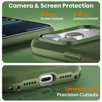 Mkeke for iPhone 17 Pro Max Case Techwoven Green, [Compatible with MagSafe] [Camera Control Cover] [Premium Tech Woven Fabric] [Drop Protection] Shockproof Skin-Friendly