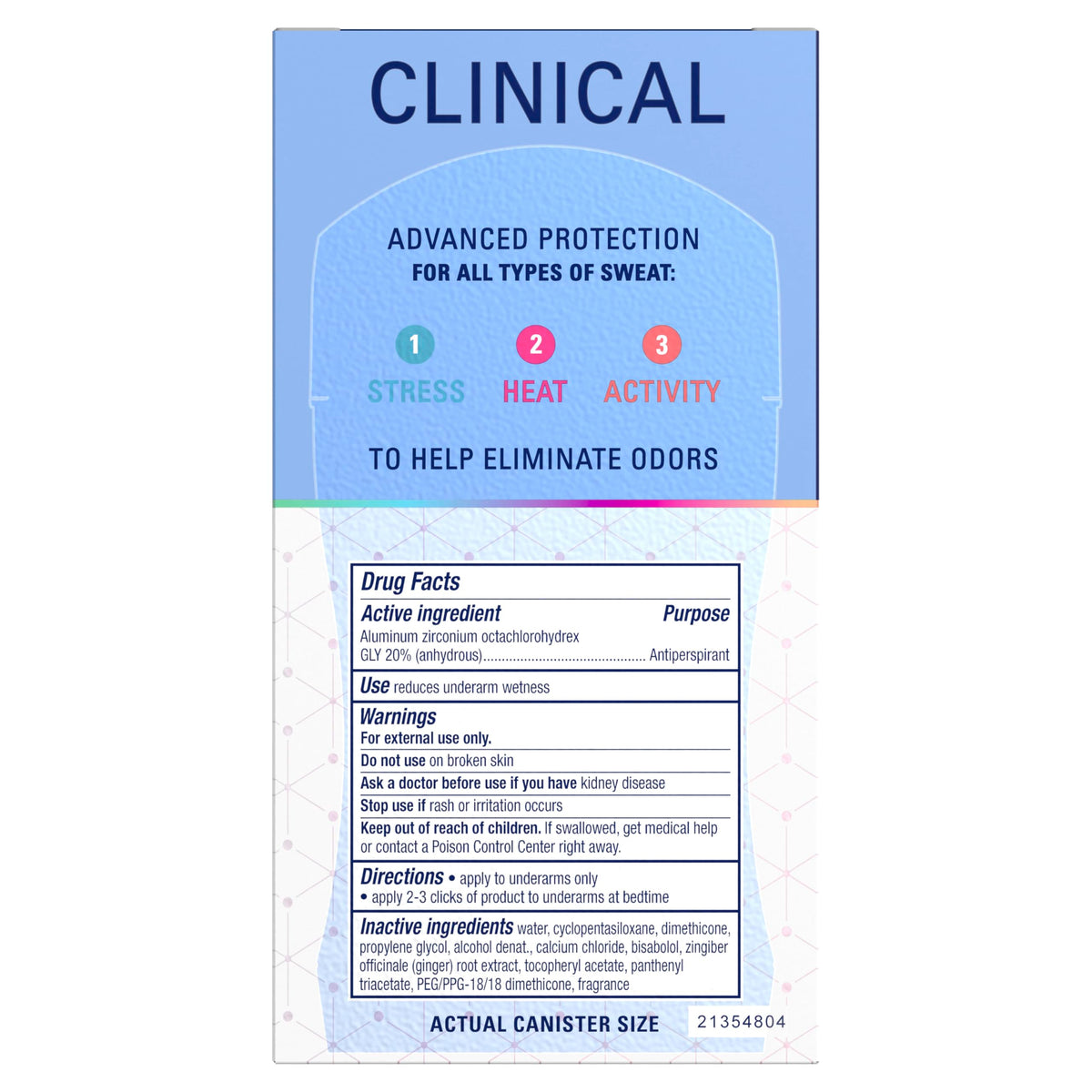 Secret Clinical Antiperspirant Deodorant, Completely Clean 2.6 oz Pack of 2