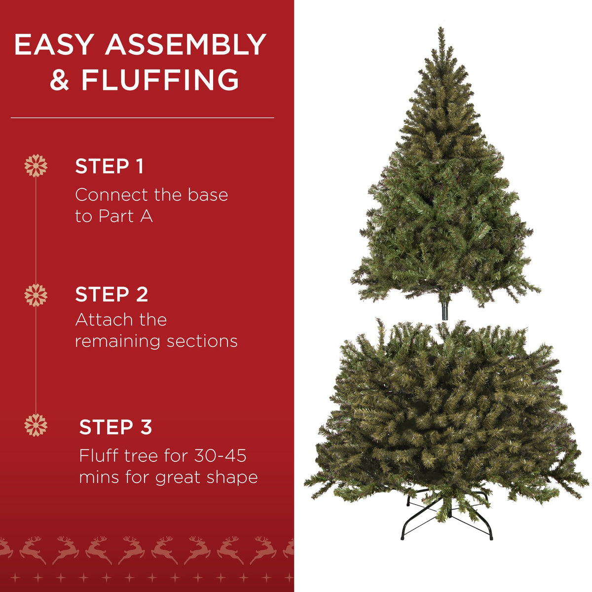 Best Choice Products Artificial Christmas Tree, 6ft Premium Unlit Realistic Spruce Holiday Décor w/Dense Branches, Easy Assembly, Metal Base - Green Spruce