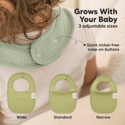 KeaBabies 8-Pack Organic Baby Bibs for Drooling and Teething (Sweet Charm)