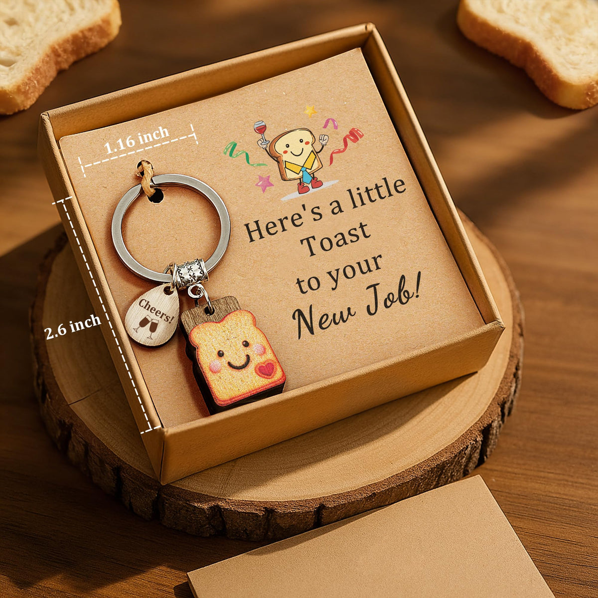 Toast Keychain for Girls New Beginnings Congratulations Gifts