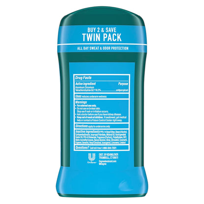 Degree Men Antiperspirant Deodorant, Cool Rush, Twin Pack, 2.7 oz
