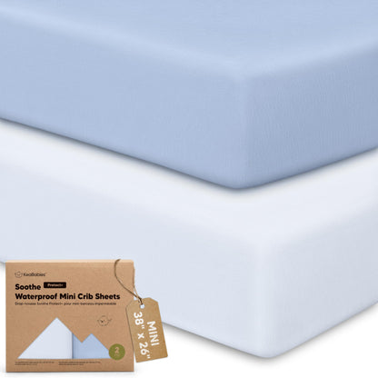 2pk Mini Crib Sheets Fitted 38x26 Pack N Play Mattress Sheet (Bumble Bear)