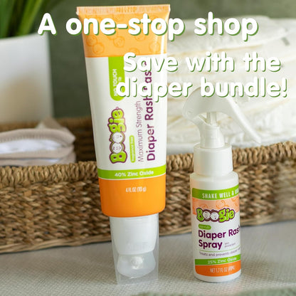 Boogie Diaper Rash Relief Bundle, No-Rub Spray & Maximum Strength Paste