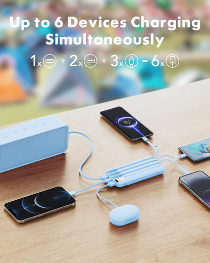 charmast Portable Charger Power Bank with Reinforced Built-in 4 Cables