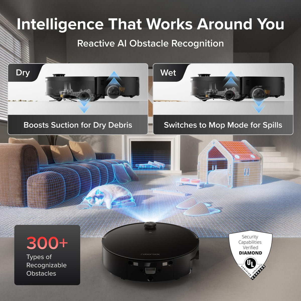 roborock Saros 10R Robot Vacuum and Mop, 22000Pa, Edge Cleaning