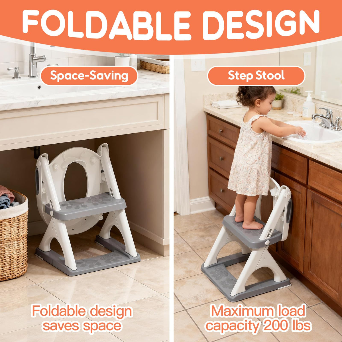 Potty Training Toilet for Toddlers, 2-in-1 Potty Training seat, Anti-Slip (Chocolate, Bear)