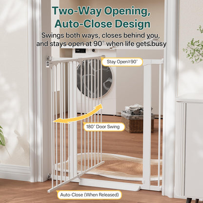 InnoTruth 27-36.6 in Wide Baby Gate for Stairs and Doorways, Black