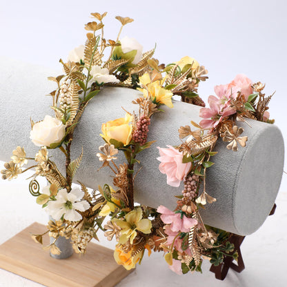 Pink Bohemian Flower Crown, Fairy Babys Breath Flower Headband