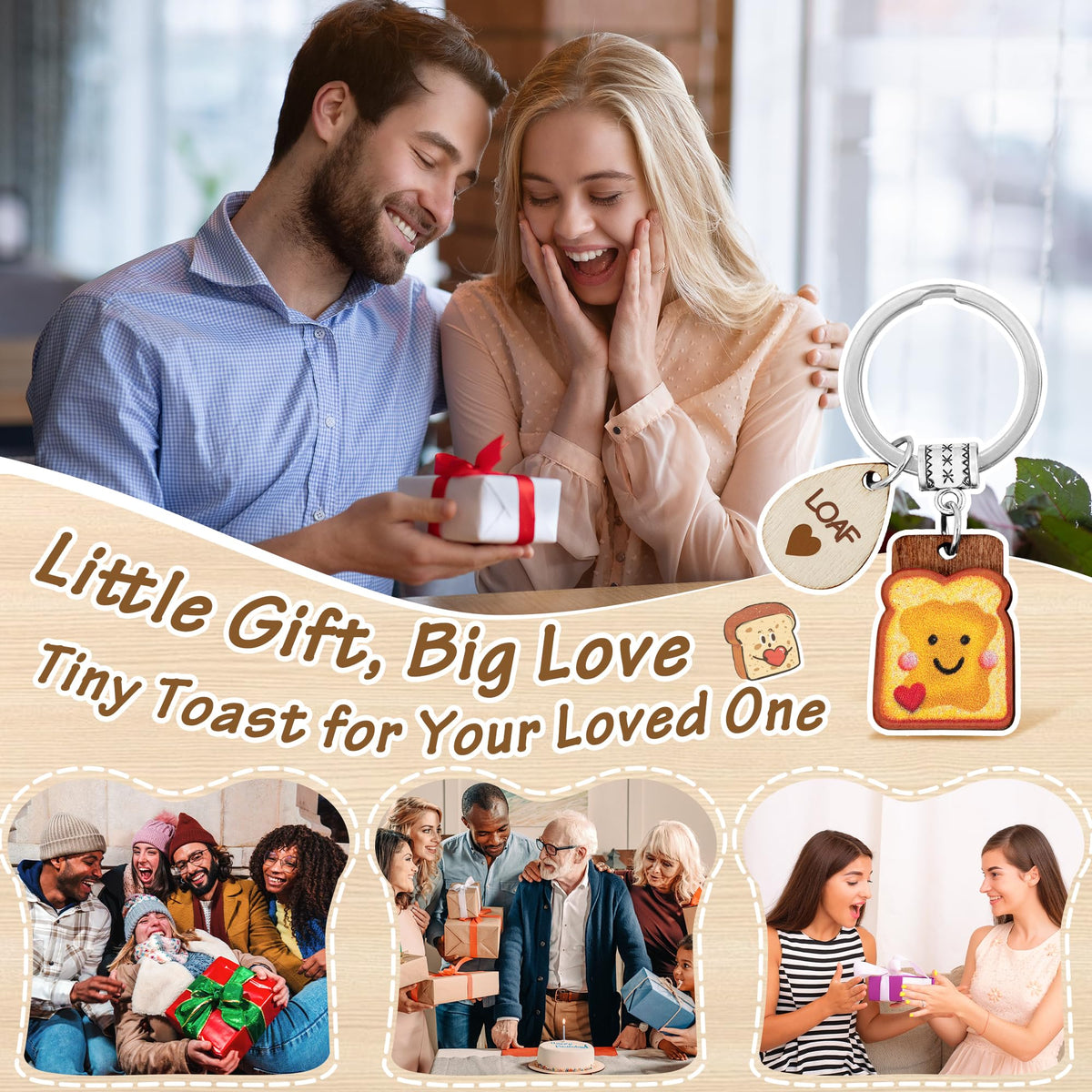 Toast Keychain for Girls New Beginnings Congratulations Gifts