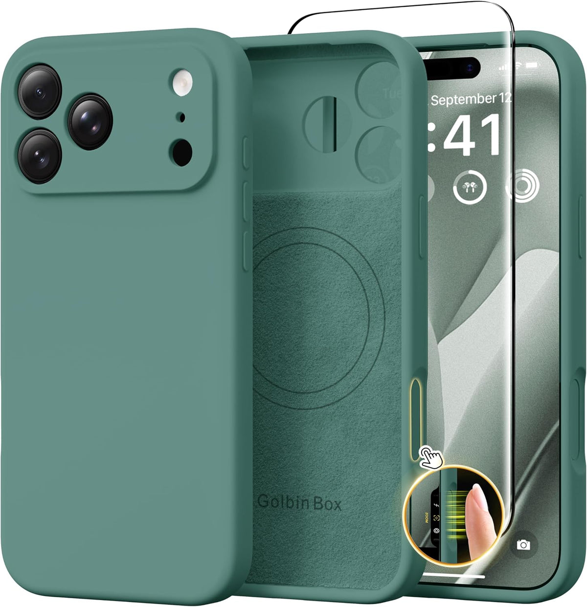 GolbinBox Magnetic for iPhone 13/14 Case, Silicone Cover, Blackcurrant