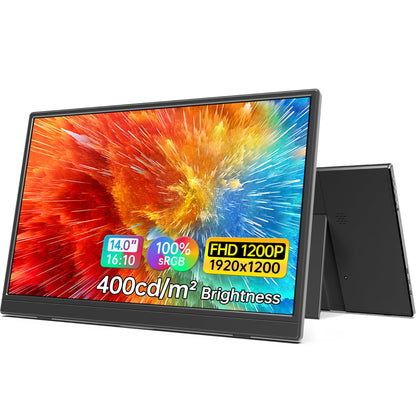 MNN 15.6" 4K Portable Monitor, UHD IPS, USB-C HDMI, with Smart Cover Stand
