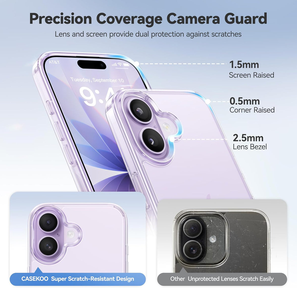 CASEKOO for iPhone Air Case, Crystal Clear, Patented Anti-Yellowing, Slim