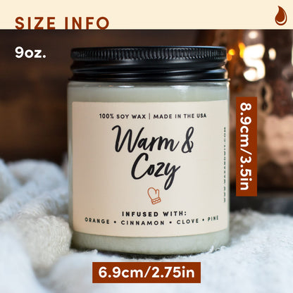 Wax & Wit Fall Candles for Home Scented – Apple, Cinnamon, Clove, Orange – Perfect Home Décor Gifts for Autumn, Holiday, Christmas, Winter - 9oz, Soy Wax, 50 Hour Burn