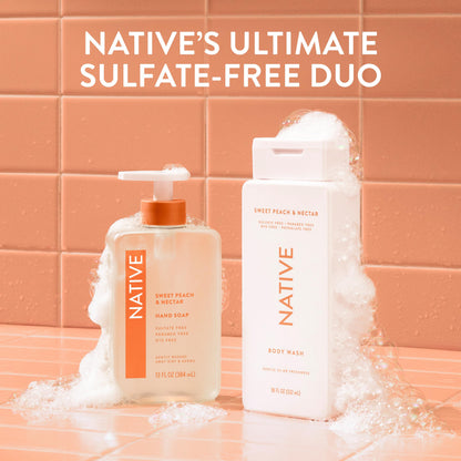 Native Clean Body Wash for Women & Men, Powder & Cotton Scent, 18 fl oz