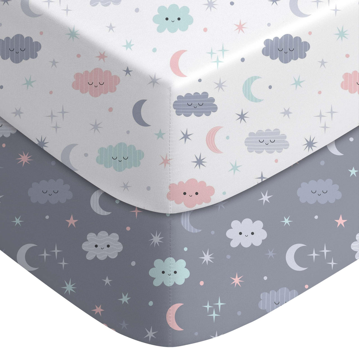 Yoofoss 2-Pack Baby Crib Sheets for Boys Girls 52x28 (Green+Leaf)