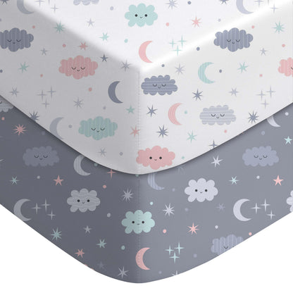 Yoofoss 2-Pack Baby Crib Sheets for Boys Girls 52x28 (Green+Leaf)