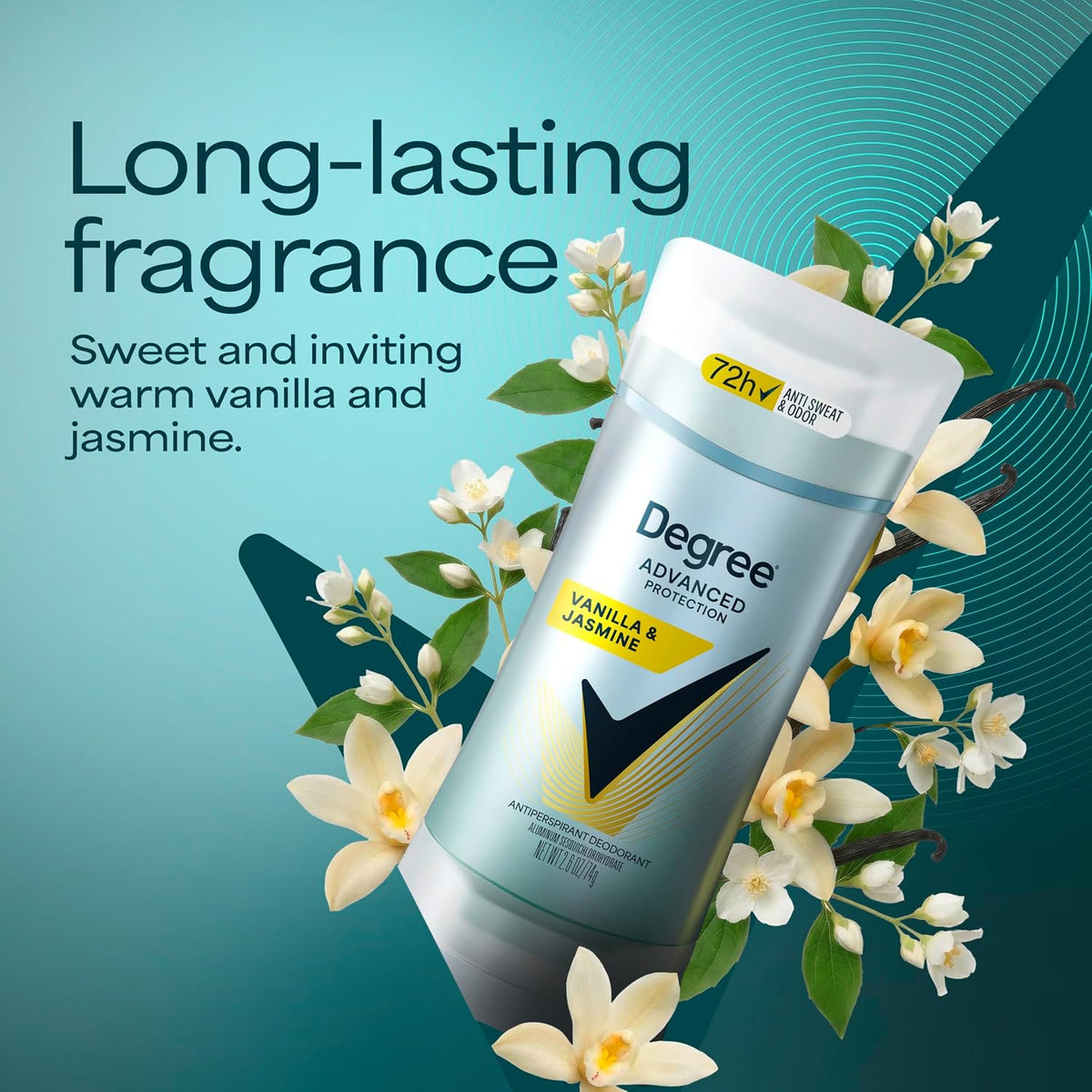 Degree Advanced Protection Antiperspirant Deodorant Vanilla & Jasmine 2.6oz