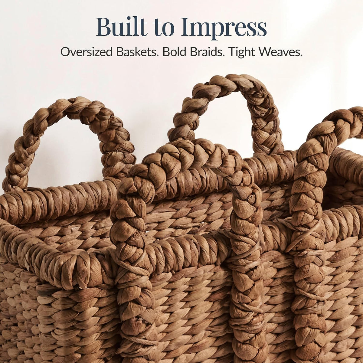 Best Choice Products 3Pc Shelf Baskets, Small, Large and XL Chunky Woven Wicker Rattan Storage Baskets w/Braided Handles, Organizer Bins for Blankets, Pillows, Shoes and Toys - Chestnut