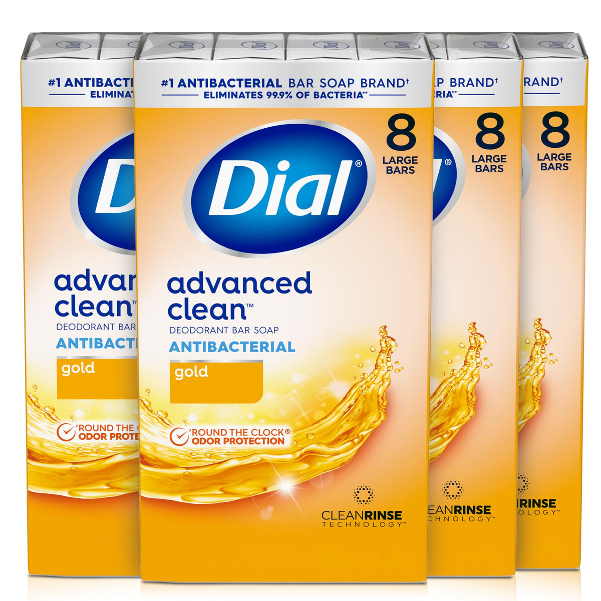 Dial Antibacterial Bar Soap, Calm & Soothe Lavender & Jasmine Deodorant Bar, 4oz (8 Bars) (Pack of 4)