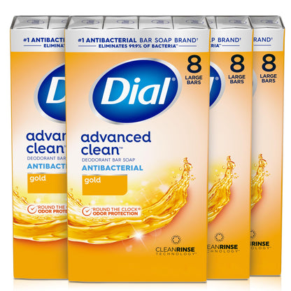 Dial Antibacterial Bar Soap, Calm & Soothe Lavender & Jasmine Deodorant Bar, 4oz (8 Bars) (Pack of 4)
