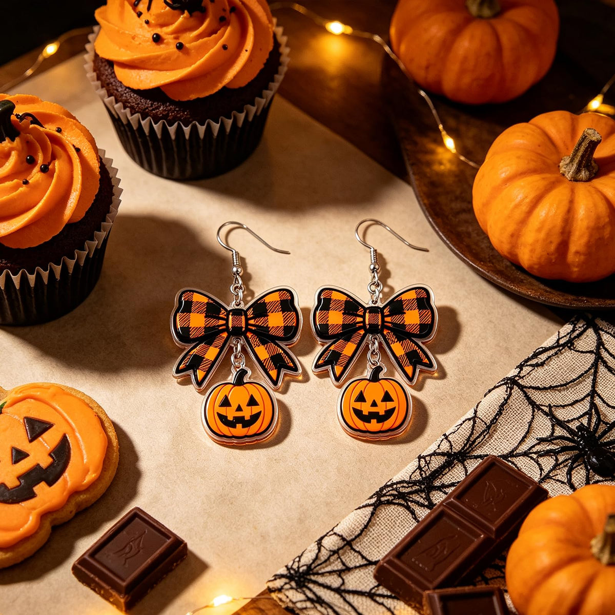Hocus Pocus Earrings for Women Spooky Witch Halloween Pumpkin Earrings Halloween Accessories Witch Jewelry
