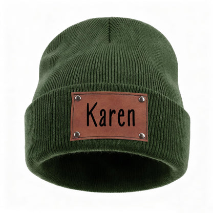EDSG Personalized Baby Beanie Hat, Custom Winter Knit Name Hat for Newborn Infant Adult