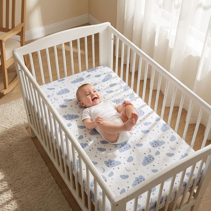 GUNTAIL Baby Crib Sheets for Boys Girls, 2 Pack Fitted Crib Sheet for Standard Crib and Toddler Mattress, Soft Microfiber Baby Sheet 52x28x8in. (Love & Pink)