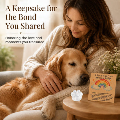 Dog Memorial Gifts for Loss of Dog, Rose Quartz Paw & Memorial Bracelet