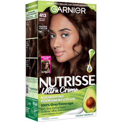 Garnier Nutrisse Ultra Crème Hair Color, 33 Darkest Golden Brown, 1 Count
