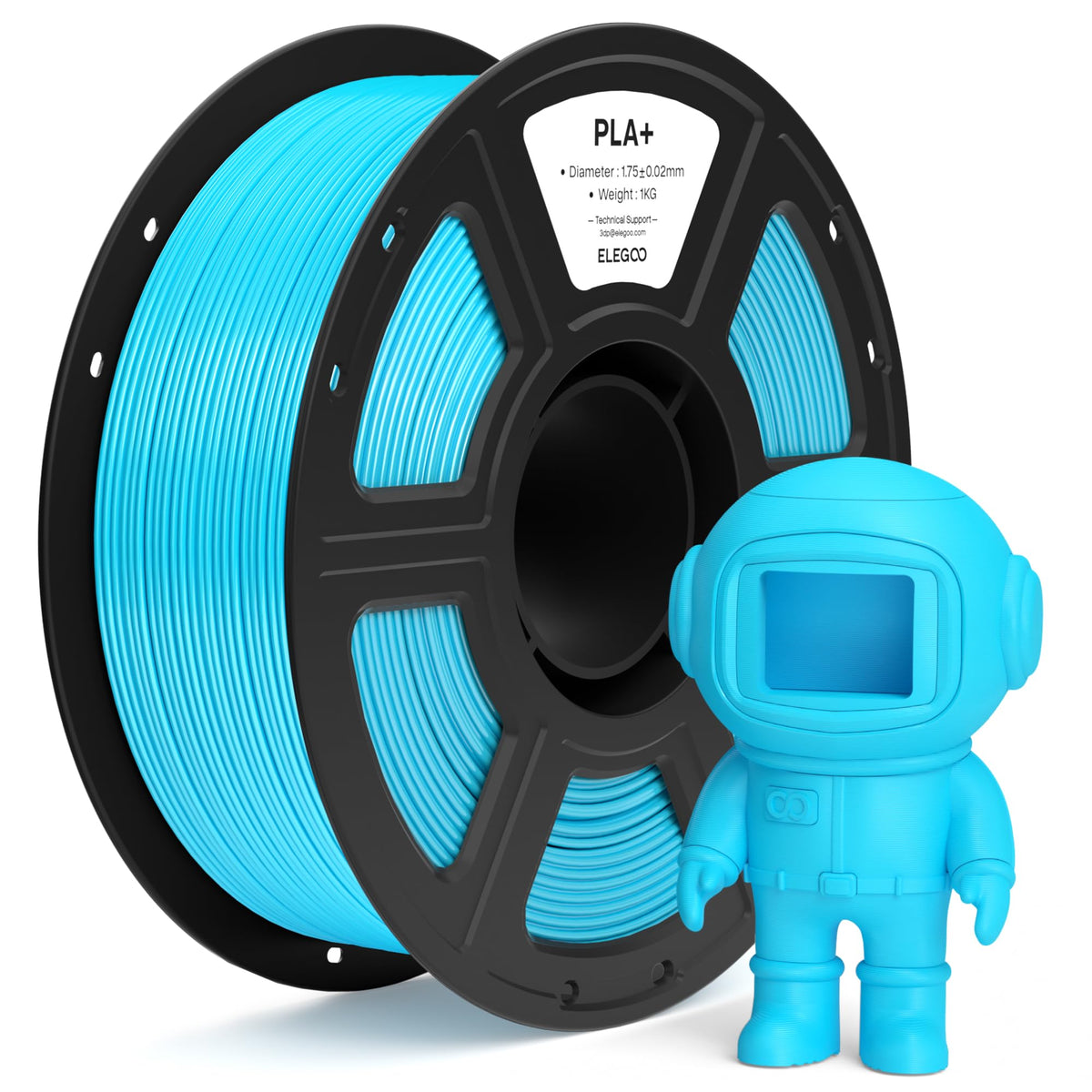 ELEGOO PLA+ 3D Printer Filament 1.75mm White 1KG