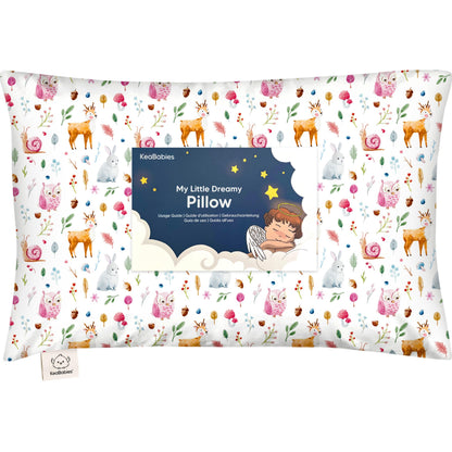 Toddler Pillow with Pillowcase 13x18 My Little Dreamy Pillow(Jolly Rainbow)