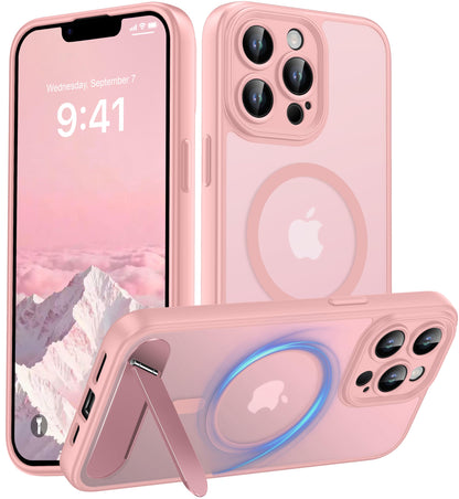 Magnetic Compatible with iPhone 16 Case, [Built-in Kickstand][Full Camera Protection][Compatible with MagSafe][Anti-Fingerprint] Shockproof Phone Case for iPhone 16 6.1",Brown