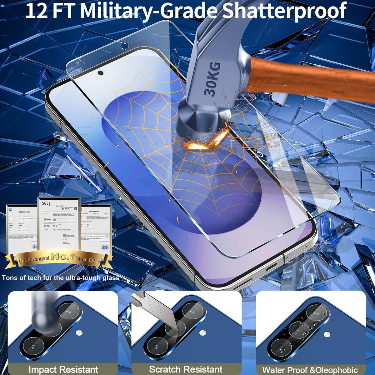 firtstnow 3 Pack for Samsung Galaxy S26 Ultra Screen Protector Tempered Glass + 3 Pack Camera Lens Protector, Military Grade Shatterproof, 9H Hardness, Fingerprint Unlock,Case Friendly 6.9 Inch