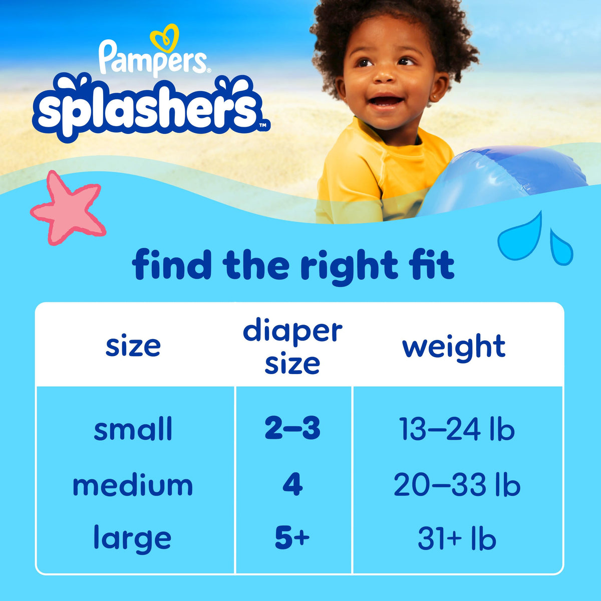 Pampers Splashers Swim Diapers, Size 4, 18 Count, Disposable Swim Diapers, Contains Mess, No Swell