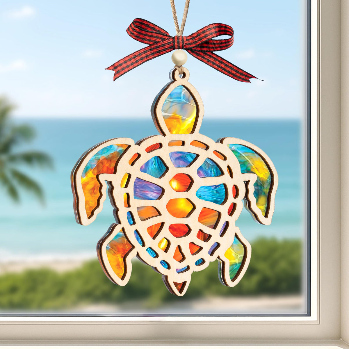 Sea Turtle Gift for Women, Mom & Daughter Christmas Ornament with Card
