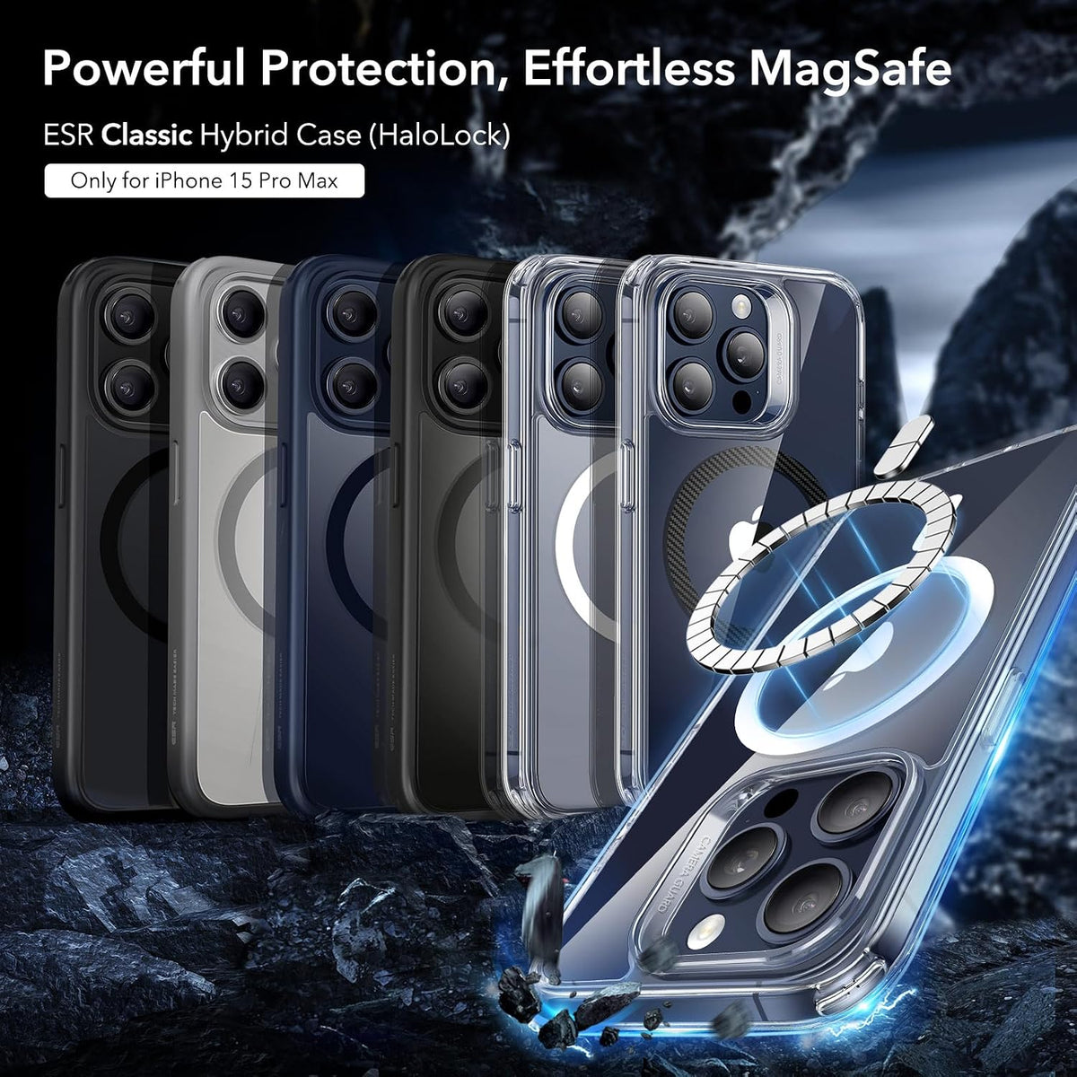 ESR Classic Hybrid for iPhone 15 Pro Max Case, Clear