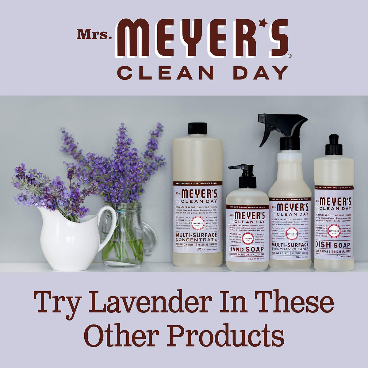 MRS. MEYER'S CLEAN DAY Hand Soap Refill, Lemon Verbena Scent, 33 Fl Oz Bottle