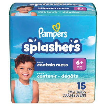 Pampers Splashers Swim Diapers, Size 4, 18 Count, Disposable Swim Diapers, Contains Mess, No Swell