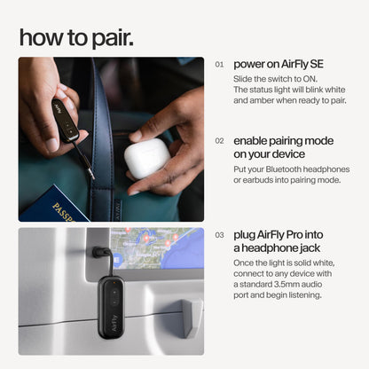 Twelve South AirFly SE, Bluetooth Wireless Audio Transmitter Adapter, White