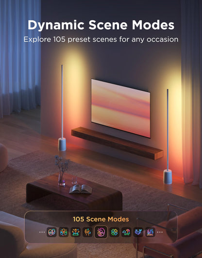 Govee Floor Lamp 3 Lite, Smart RGBIC LED Corner Lamp for Living Room