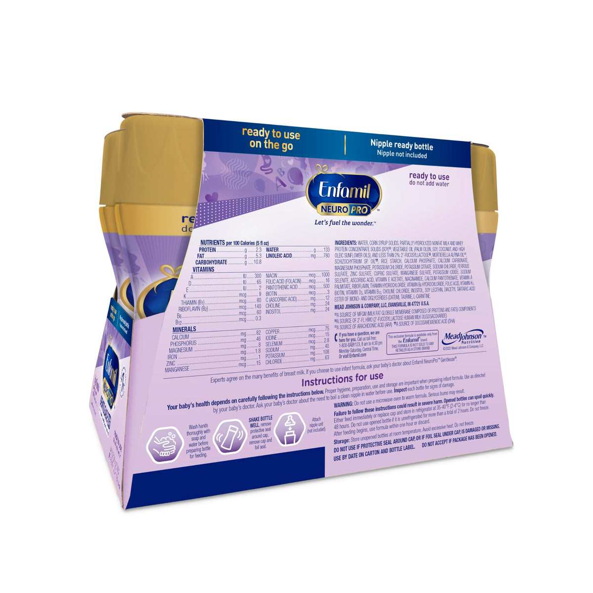 Enfamil NeuroPro Gentlease Ready-to-Feed Baby Formula, 2 Fl Oz, 24 CT