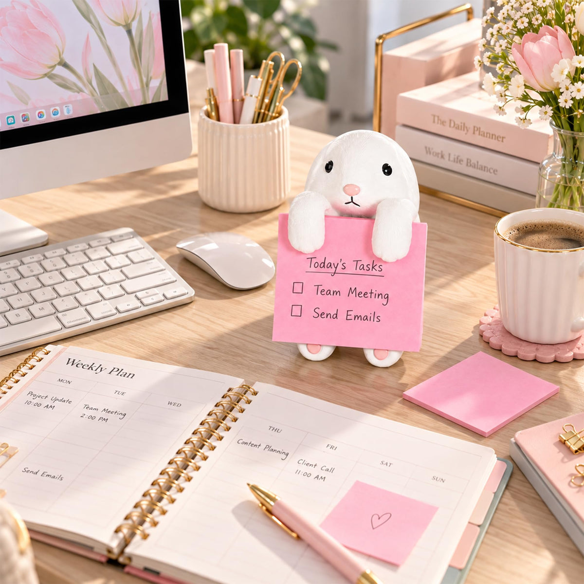 Dog Pop-Up Sticky Note Dispenser for 3x3 in Notes, Black & White