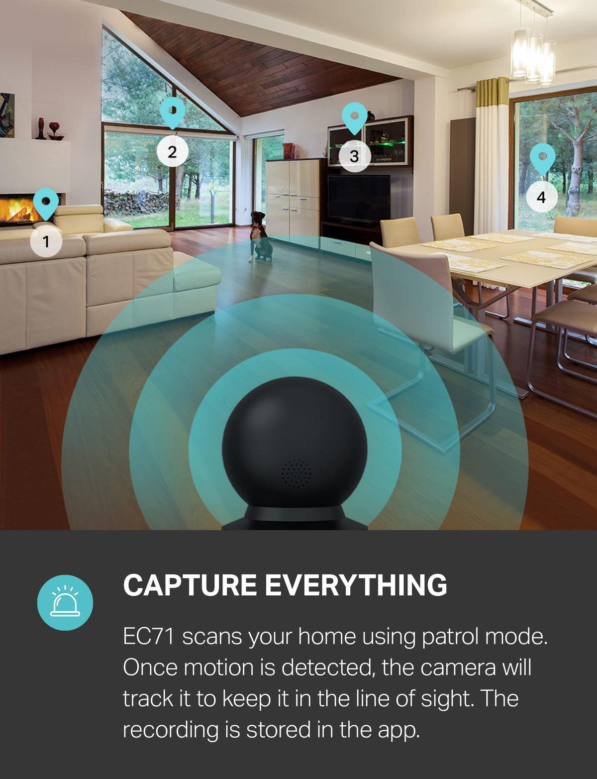 Kasa 2K+ Indoor Pan/Tilt Wired Security Camera, Baby & Pet Monitor, KC410S