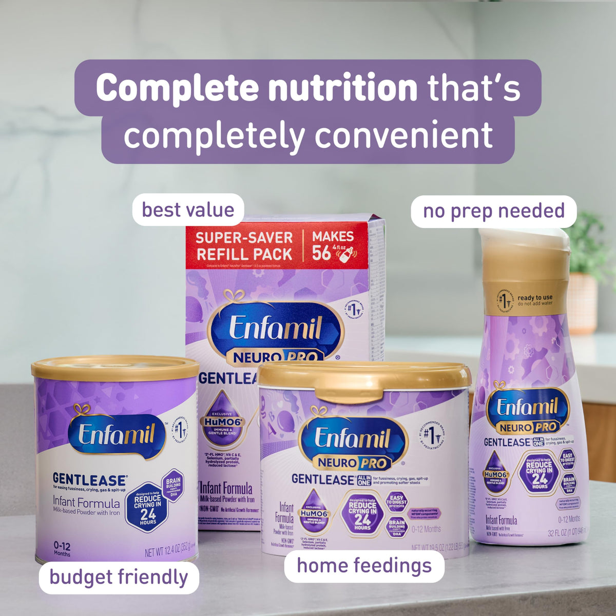 Enfamil NeuroPro Gentlease Ready-to-Feed Baby Formula, 2 Fl Oz, 24 CT