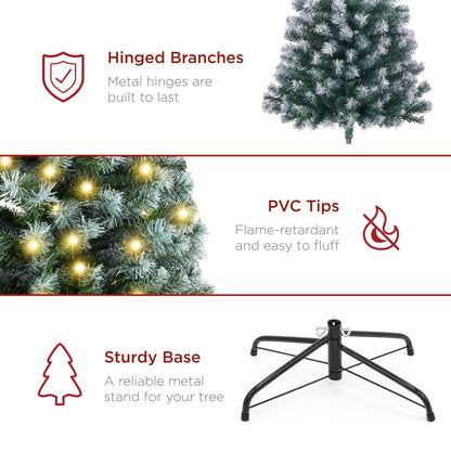 Best Choice Products 6ft Artificial Christmas Tree with LED Twinkling Lights, Pre-Lit Spruce Realistic Holiday Xmas Décor, 250 Lights, 798 Tips