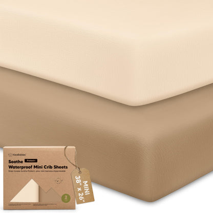 2pk Mini Crib Sheets Fitted 38x26 Pack N Play Mattress Sheet (Bumble Bear)