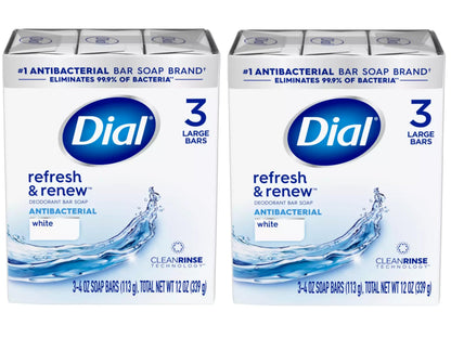 Dial Antibacterial Bar Soap, Calm & Soothe Lavender & Jasmine Deodorant Bar, 4oz (8 Bars) (Pack of 4)